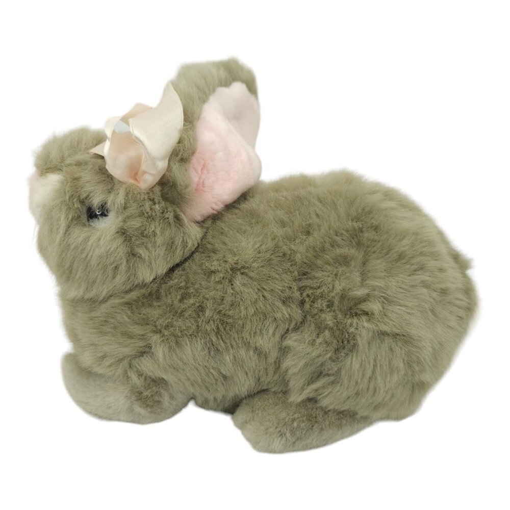 Bunny Rabbit Floppy Ears Pink Bow Plush Vintage 90s Stuffed Animal Toy Chosun - Picture 12 of 16